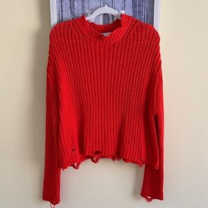 Red Orange Zara Knit Women's Sweater L